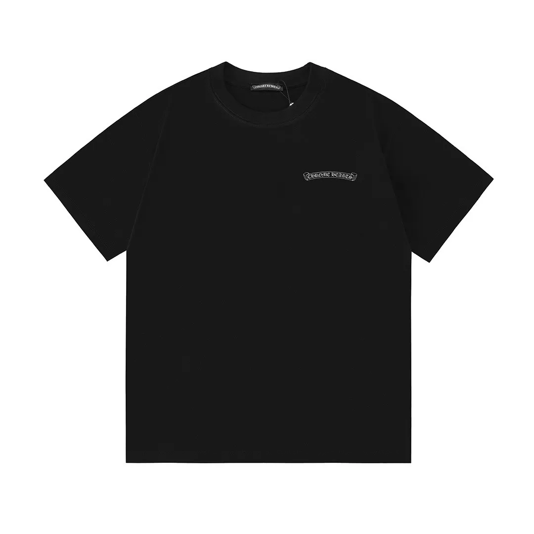 P150 Chrome Hearts Chrome Hearts 2026 official website new brand collection logo, same style for men and women, short-sleeved T-shirt ·Customized 300g 100% double yarn pure cotton fabric ·Dyeing 32 counts double-strand thread ·Collar label, hangtag, main mark and three labels complete Color: Black Size: XS S M L